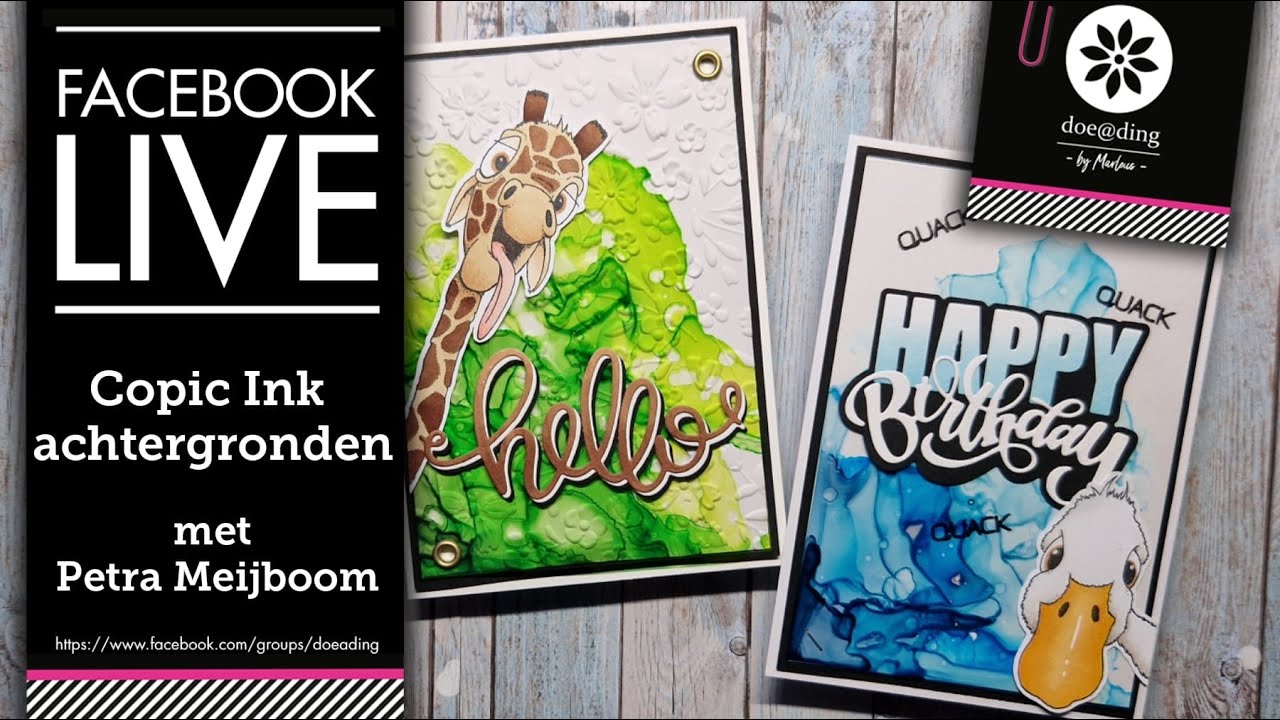 Doe@ding FB Live copic ink achtergronden met Petra