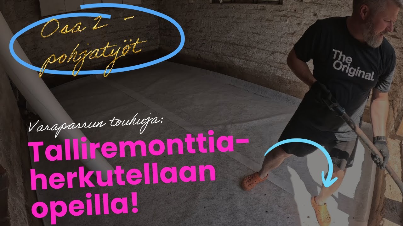 90v Vanhan Autotallin Lattian Uusiminen, osa 2 - Pohjatyöt