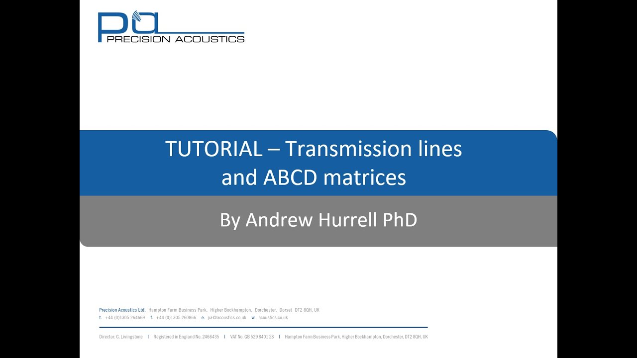 PA Tutorial   Transmission lines and ABCD Matrices