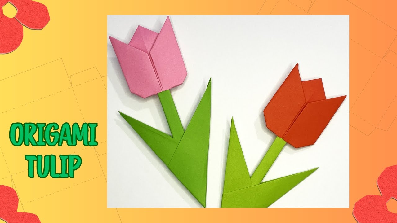Easy Origami Paper Tulip!🌷 | Fun Origami DIY Craft!