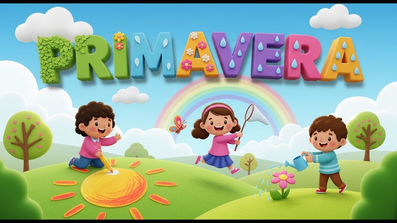 ¡Hola Primavera Colorida! 🌷🦋☀️ | Canción Infantil de Primavera 🌼🎵 | Música Alegre para Niños