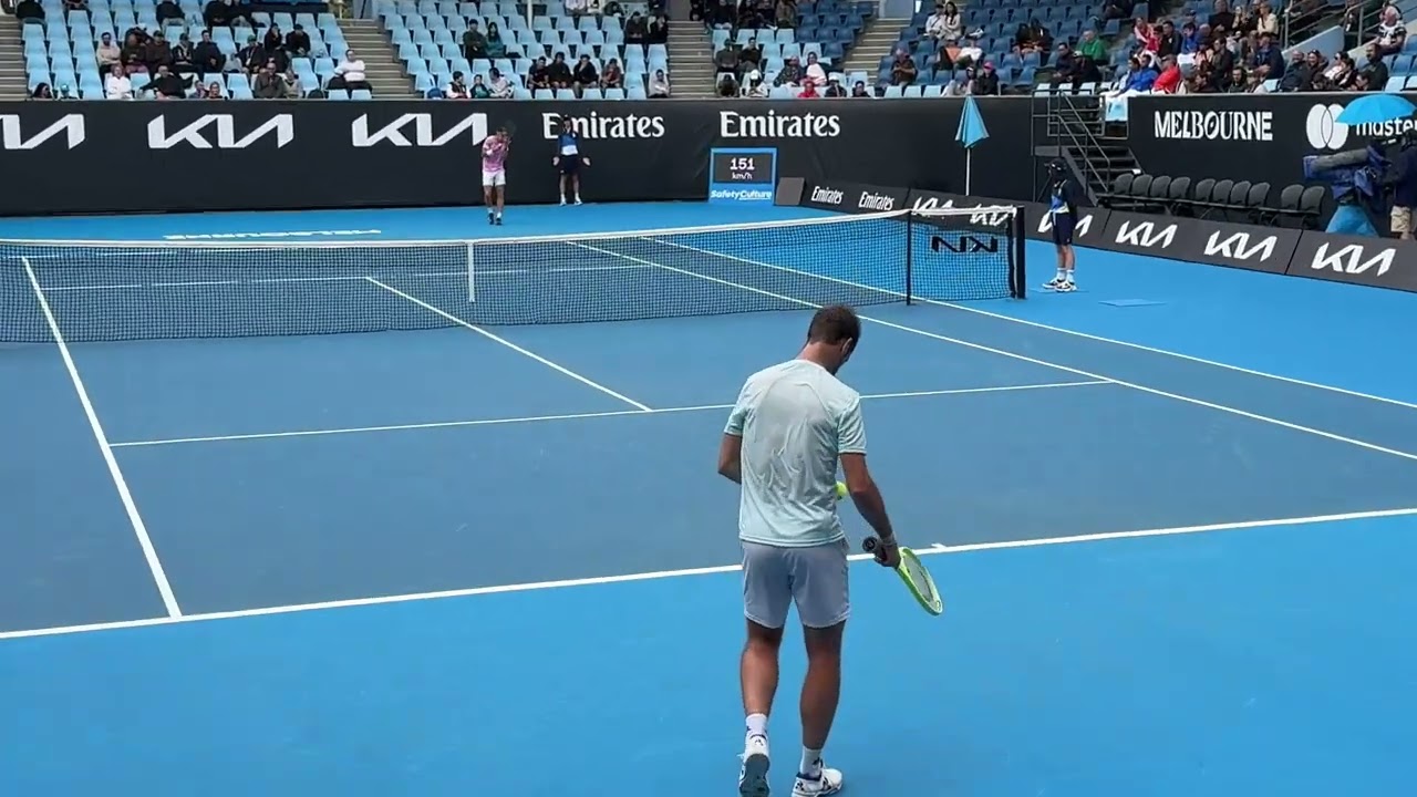 Duje Ajduković vs Richard Gasquet - Australian Open 2025 - Court view