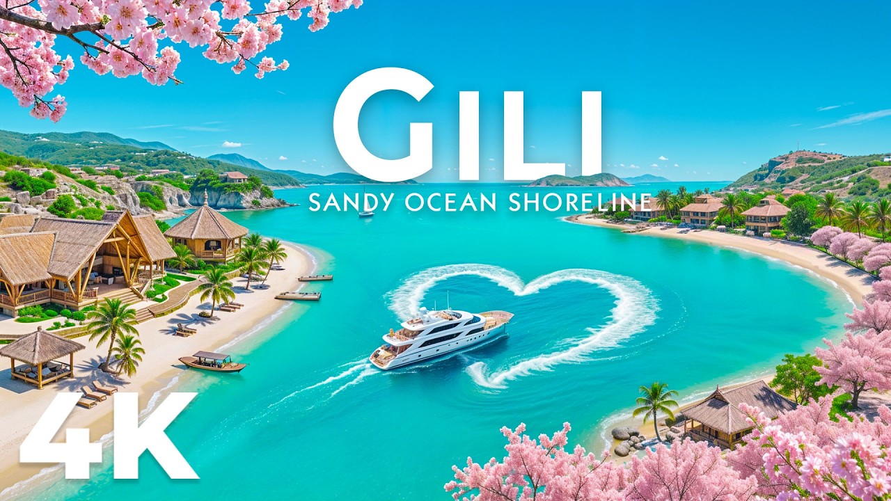 [4K] Gili Islands 🇮🇩 Beautiful Coastal Resorts, Crystal Clear Waters & White Sand Beaches