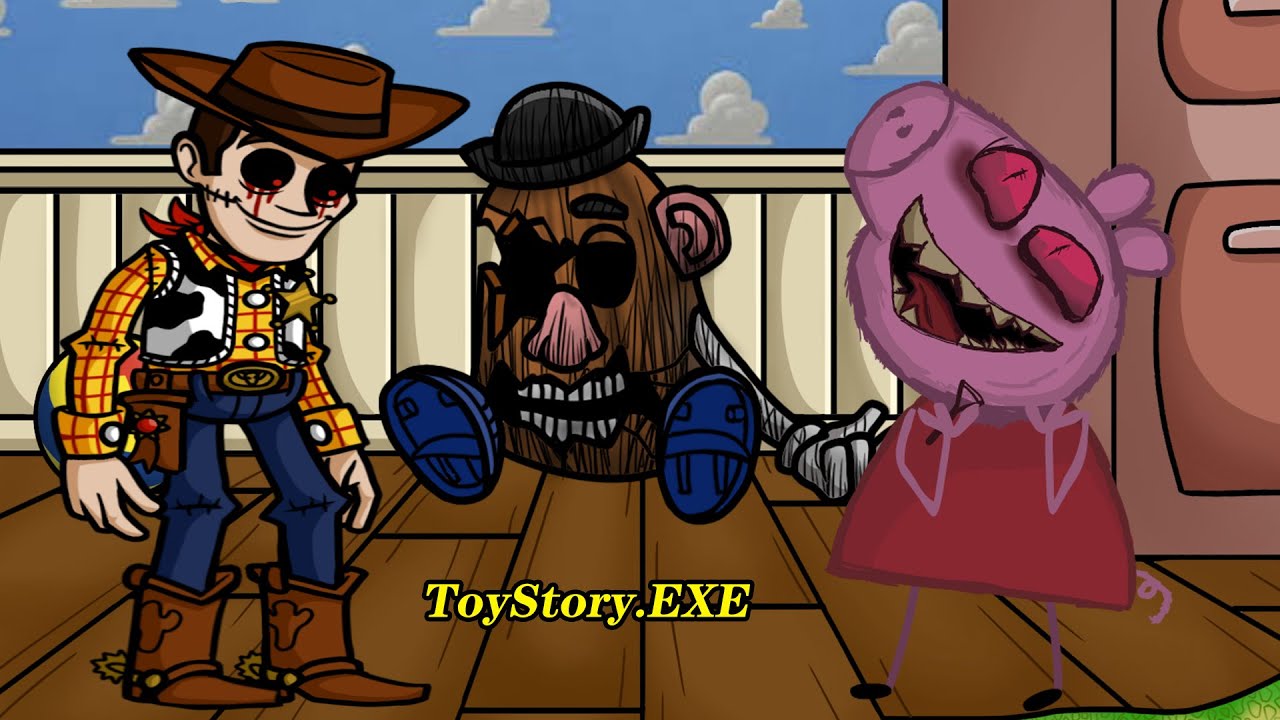FNF ToyStory.EXE Vs Peppa exe Sings My New Plaything Song |  Woody.EXE MOD - Friday Night Funkin'