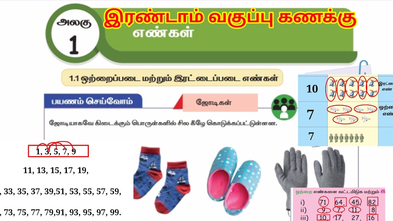 இரண்டாம் வகுப்பு கணக்கு மூன்றாம் பருவம் எண்கள் 3rd Std maths third term Numbers