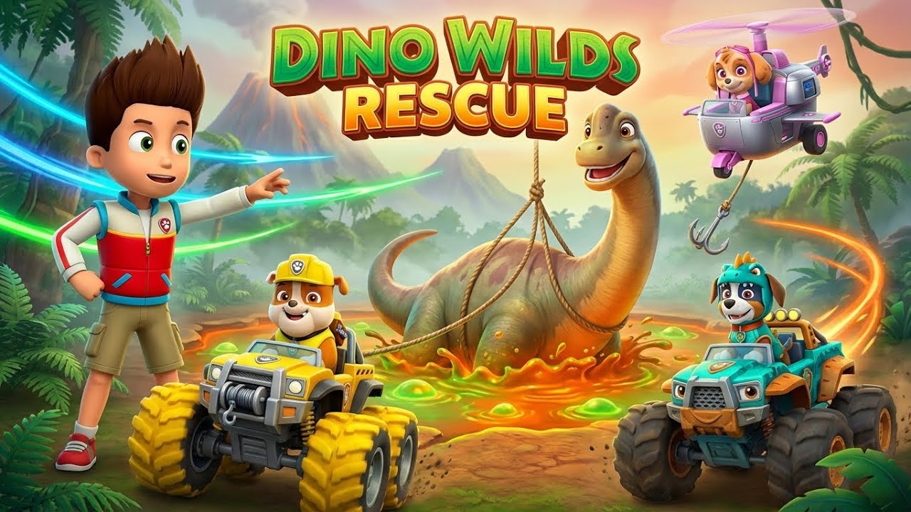PAW Patrol: Rescue Wheels – The Deep Mud Dino Rescue! 🦕🛞 |Monster Truck Power, Dino Wilds & Heroic!