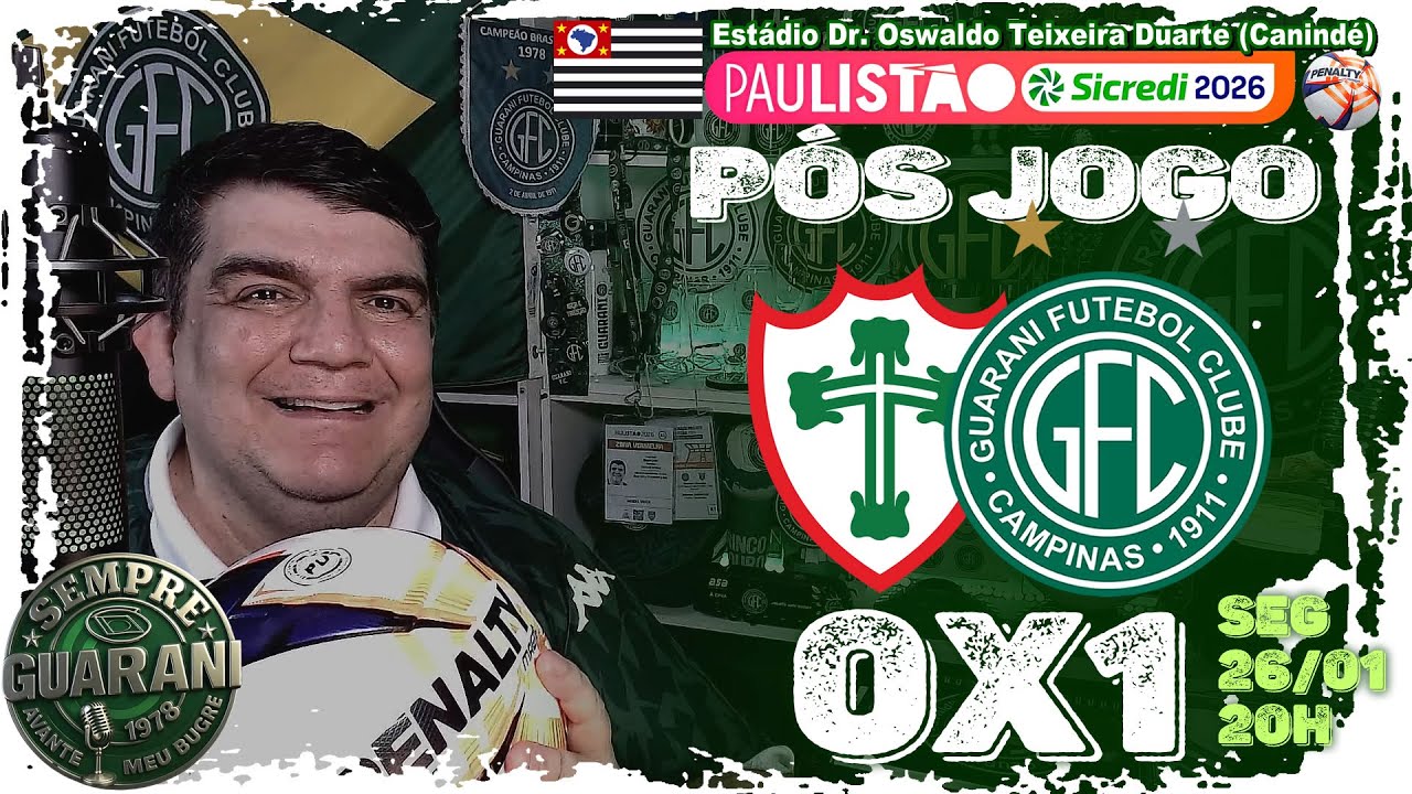 Pós Jogo Portuguesa 0x1 Guarani - Campeonato Paulista 2026 - 26/01