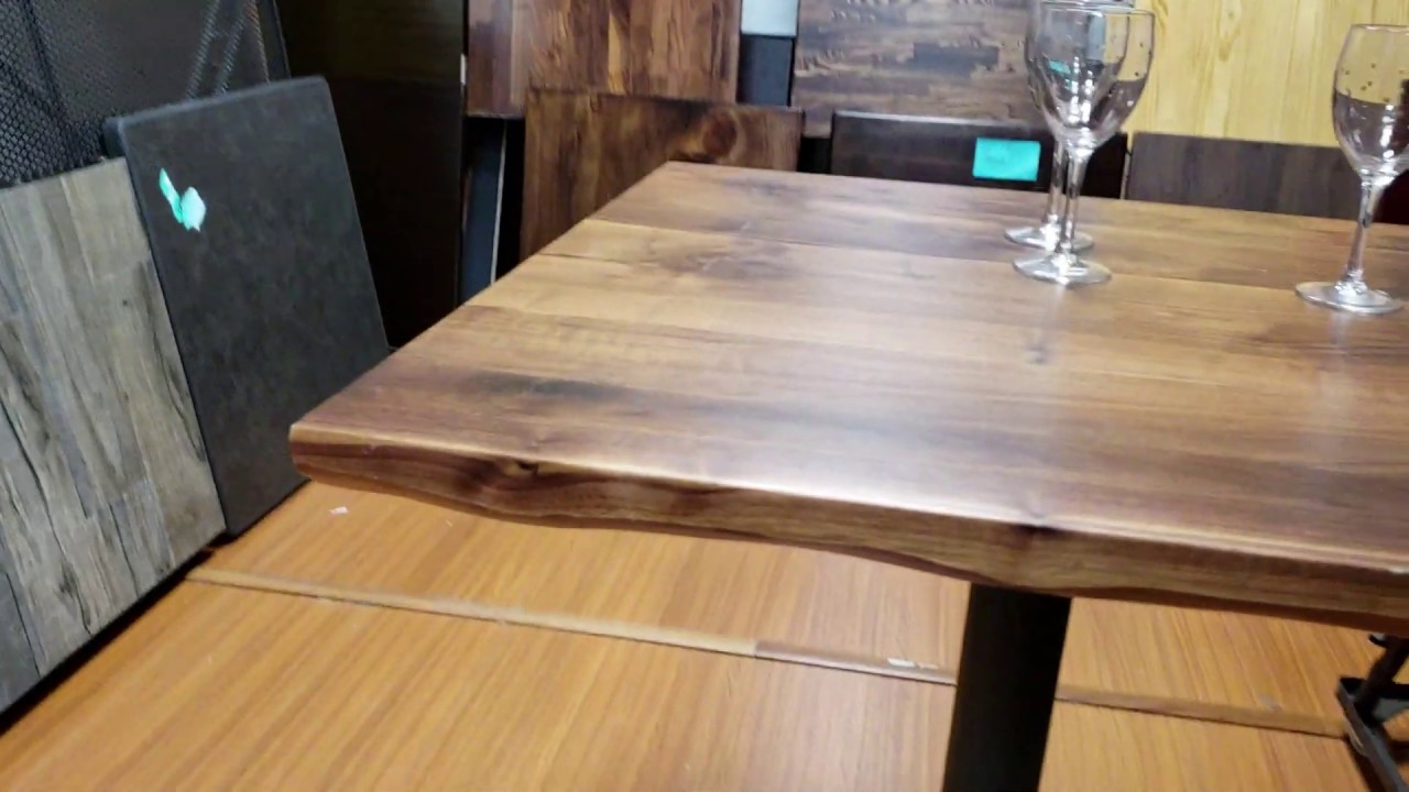 Live Edge Walnut Finish Black Walnut Table Top 2inch Thick - TableBaseDepot.com