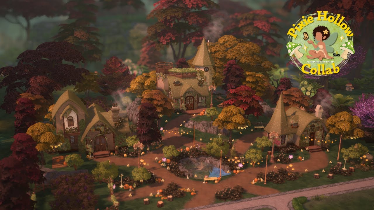 Строительство осеннего волшебного виноградника (The Sims 4 Speedbuild No CC)