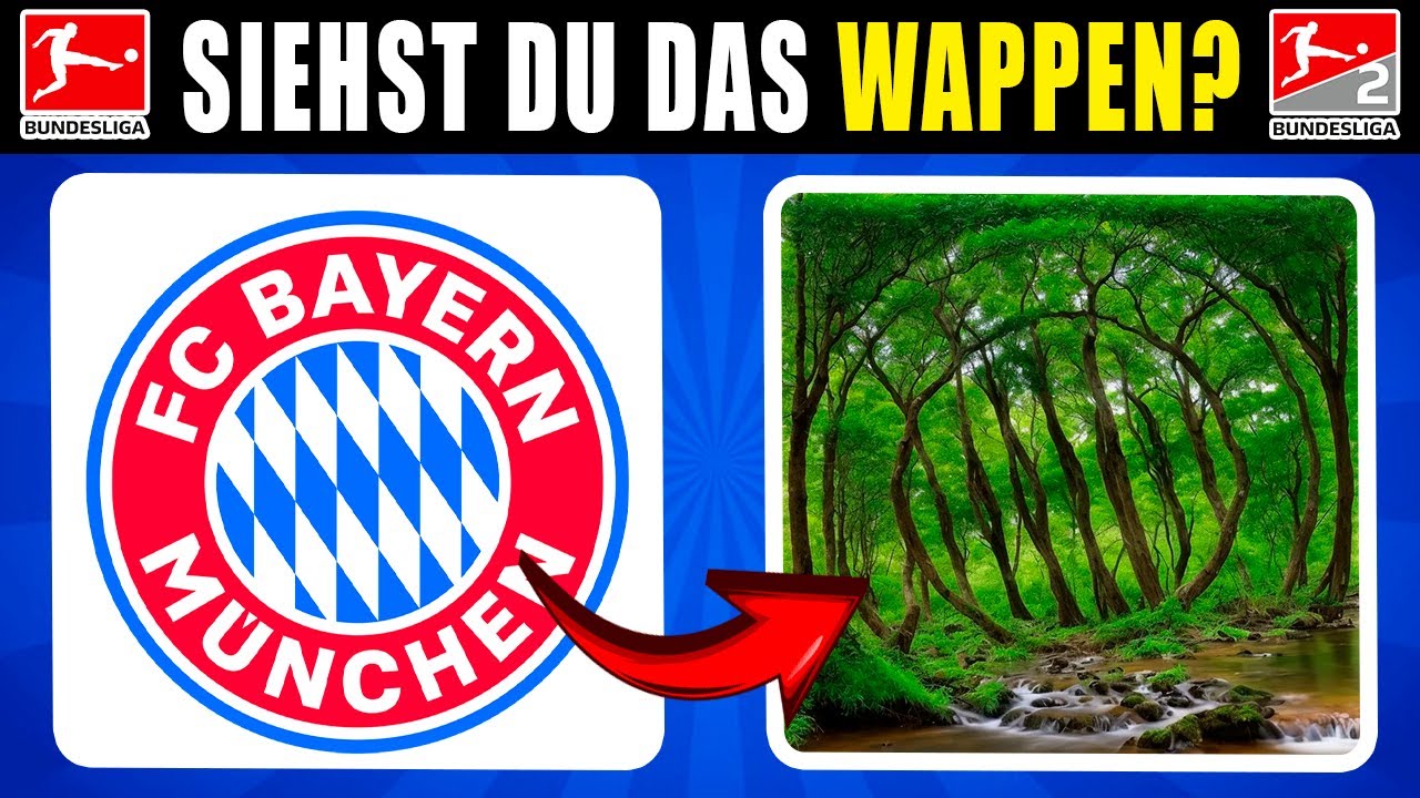 Errate die Wappen der Bundesliga und 2. Bundesliga durch die optische T&auml;uschung &ndash; Fu&szlig;ball-Quiz ⚽⚽⚽