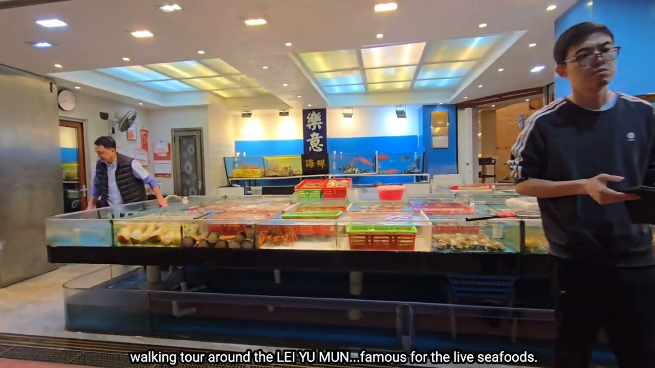 exploring LEI YU MUN famous for the seafoods restaurants in hongkong with my wife berna baron.