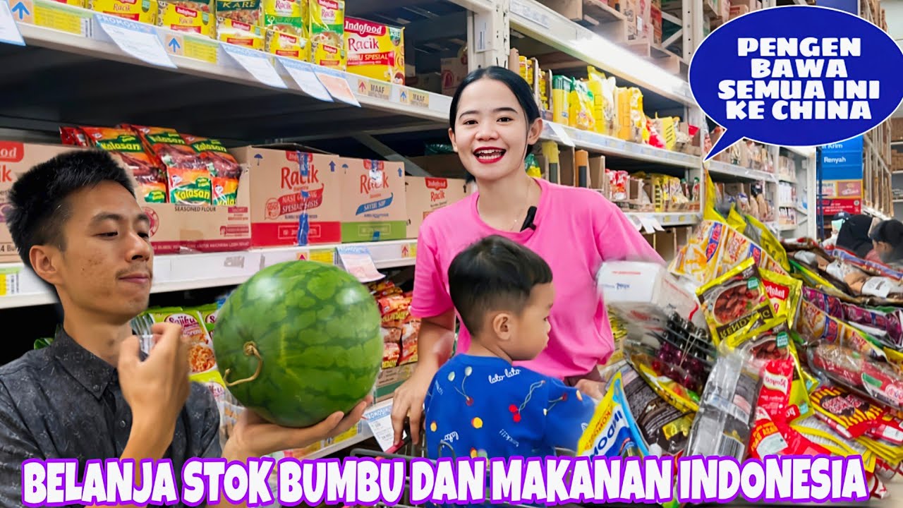BELANJA BAHAN BAHAN MASAKAN DAN MAKANAN INDONESIA UNTUK KAMI BAWA KE CHINA