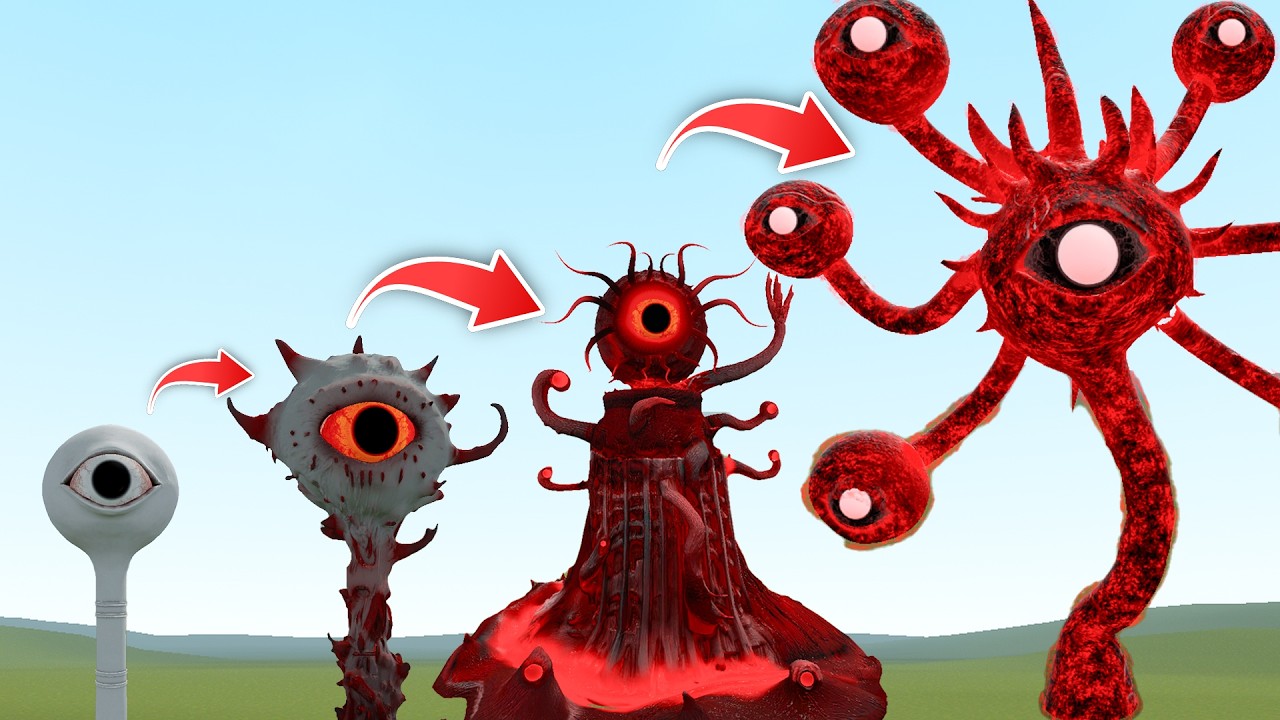 EVOLUTION OF NEW NIGHTMARE WATER EYE TOWER MONSTER in Garry's Mod!