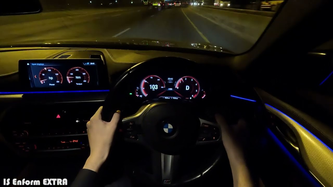 BMW 5 Series G30 520d M Sport POV Night Drive 4K