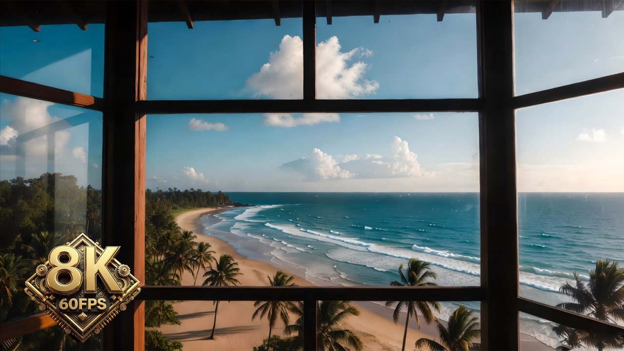 10 hours HD Video for the Projector - Villa in Thailand view from the window