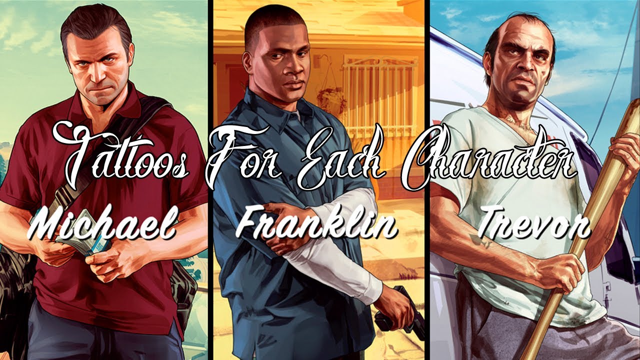 GTA V: Tattoo Selection For Each Character - Trevor, Franklin & Michael