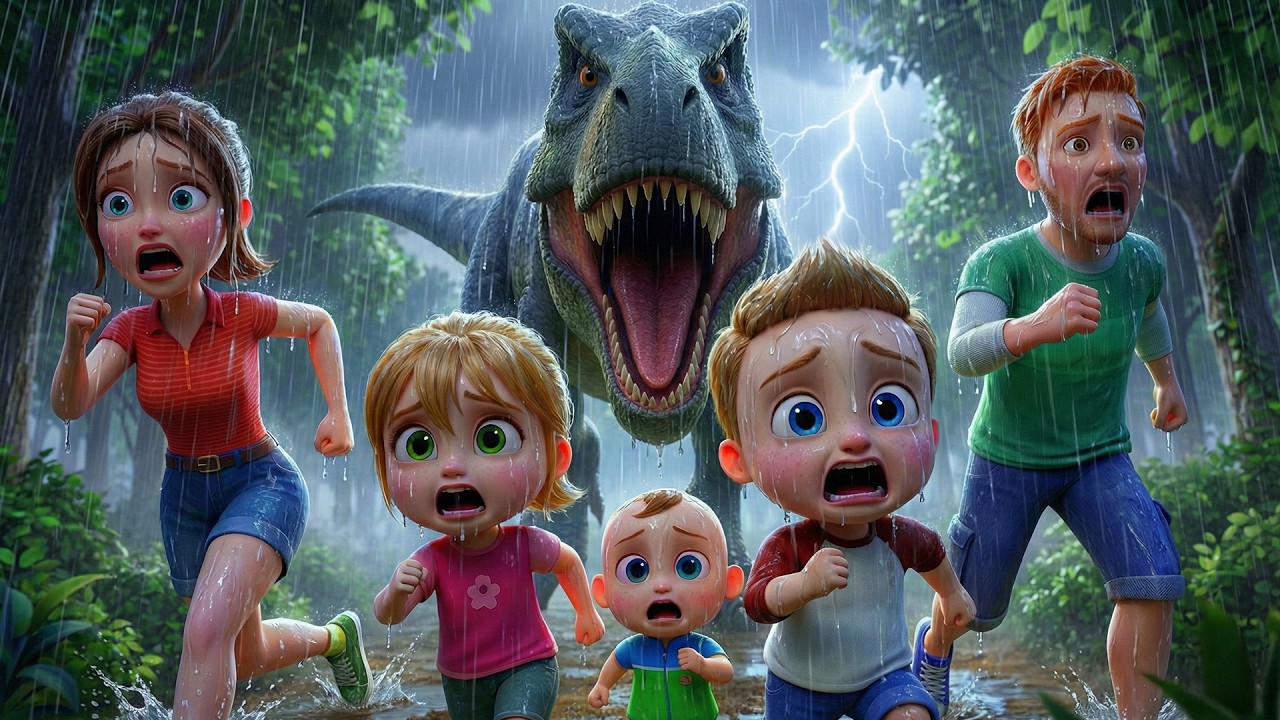 Lost in a Dinosaur Jungle Adventure! 🦖🚁 Johny’s Brave Escape | 3D Cartoon for Toddlers | Kids Story