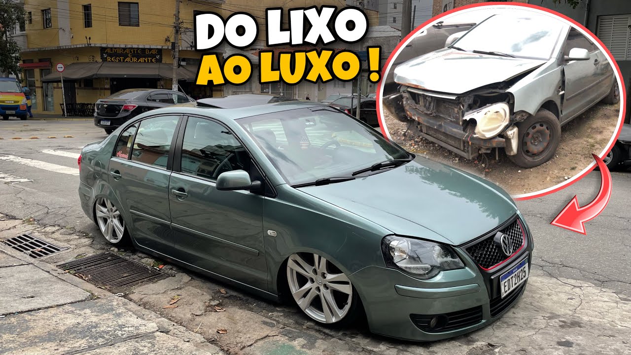 ELE COMPROU O POLO BATIDO , E DEU VIDA NOVA AO CARRO , FICOU ZERO