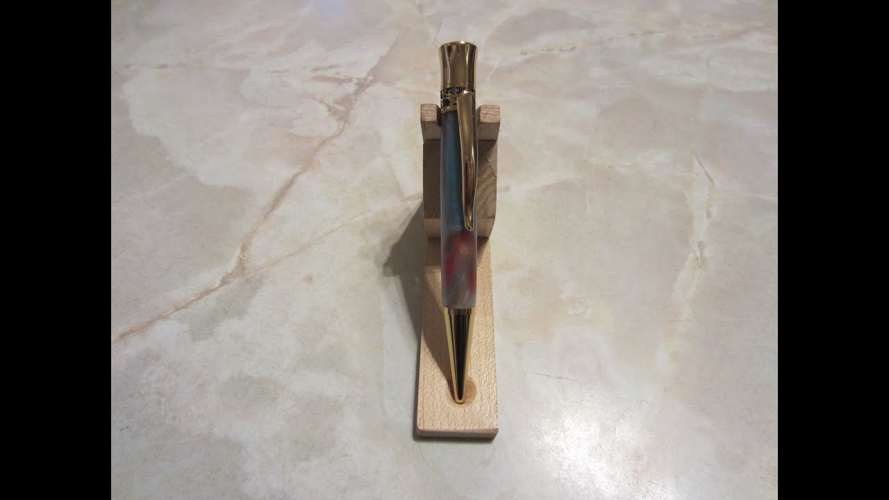 Pen from an Andy (Andy's Cornish Creations) Resin Blank and Gold Epsilon Pen Kit by Taylors Mirfield