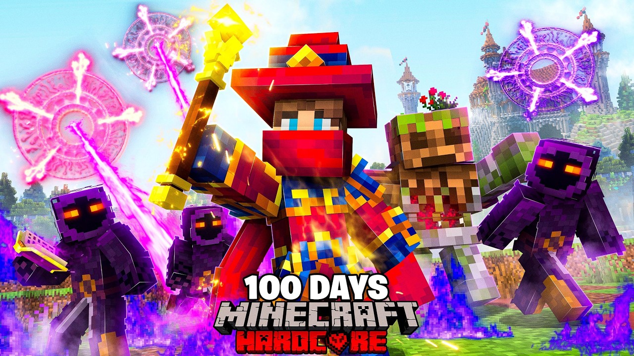 I Survived 100 Days in a MAGIC APOCALYPSE in Minecraft Hardcore!
