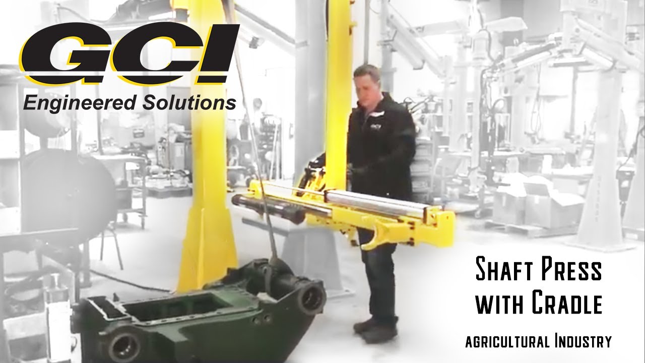 GCI Shaft Press with Cradle Manipulator. Ergonomic Lift Assist