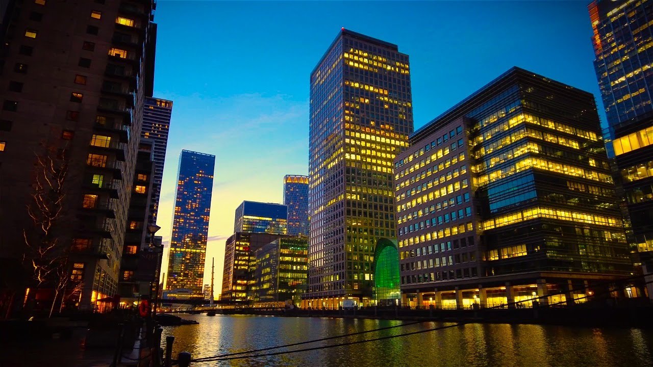 [4K] London Walk | Canary Wharf at Sunset