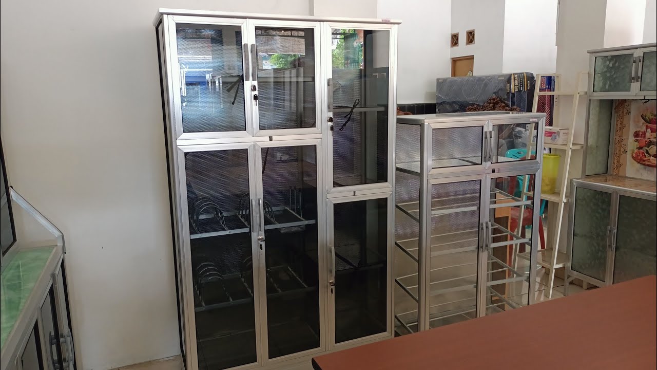 LEMARI DAPUR ALUMINIUM FULL KACA 