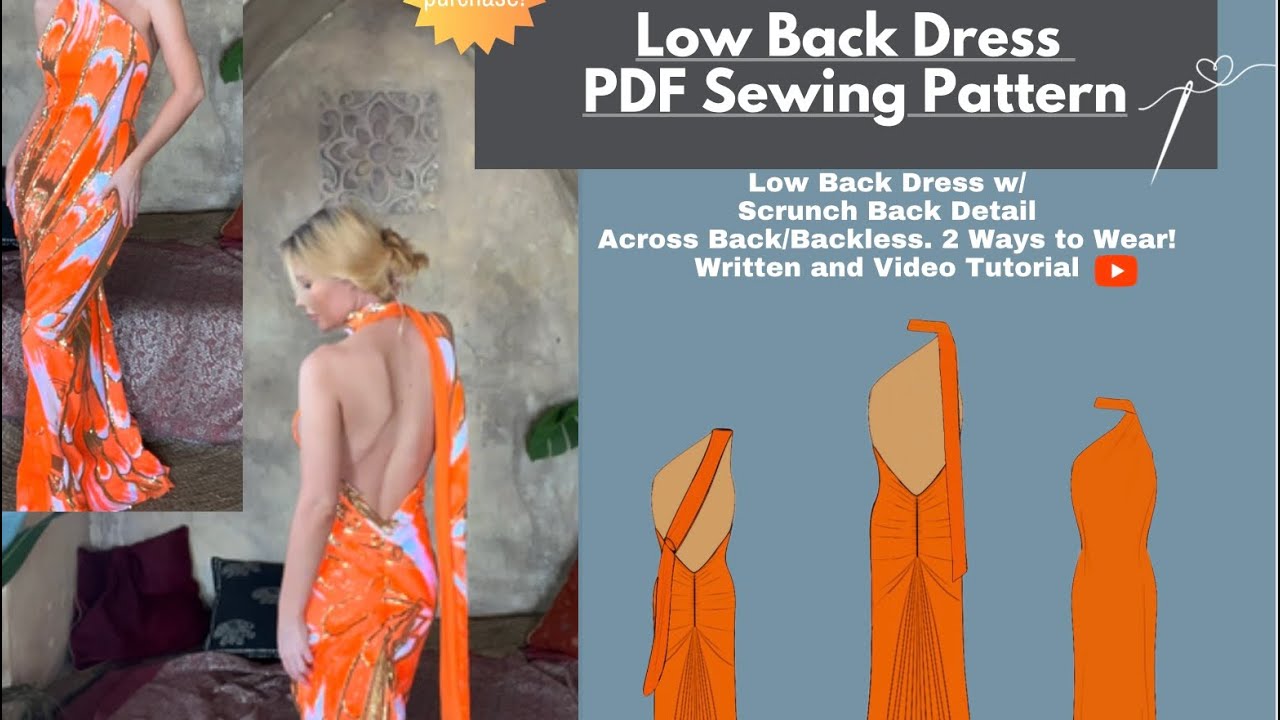 How to make this low back w/ ruched detailing dress at home!