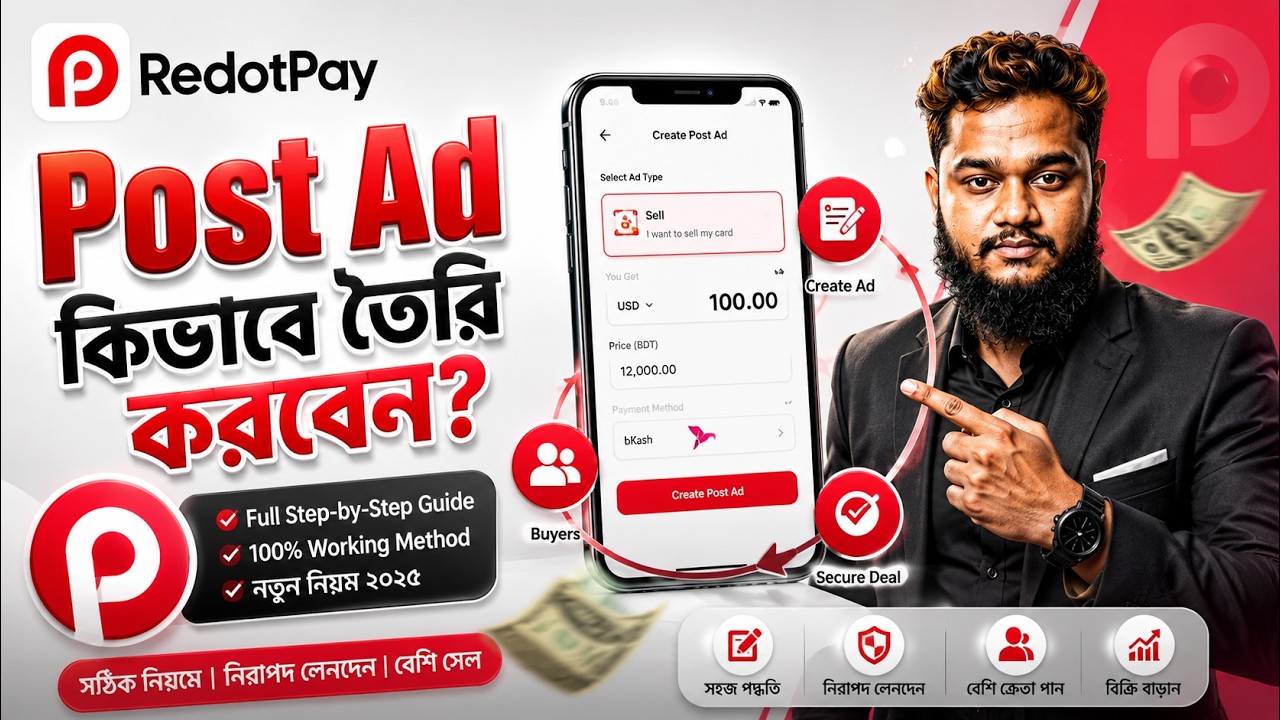 RedotPay Post Ad কিভাবে তৈরি করবেন | How to Create a RedotPay Post Ad (Full Step-by-Step Guide)