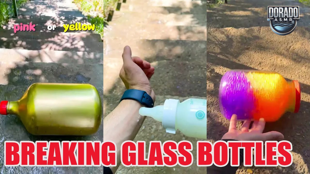 Breaking Glass Bottles & Balloon Drops 🎈💦 Crushing of Crunchy & Soft Things! #satisfying #asmr