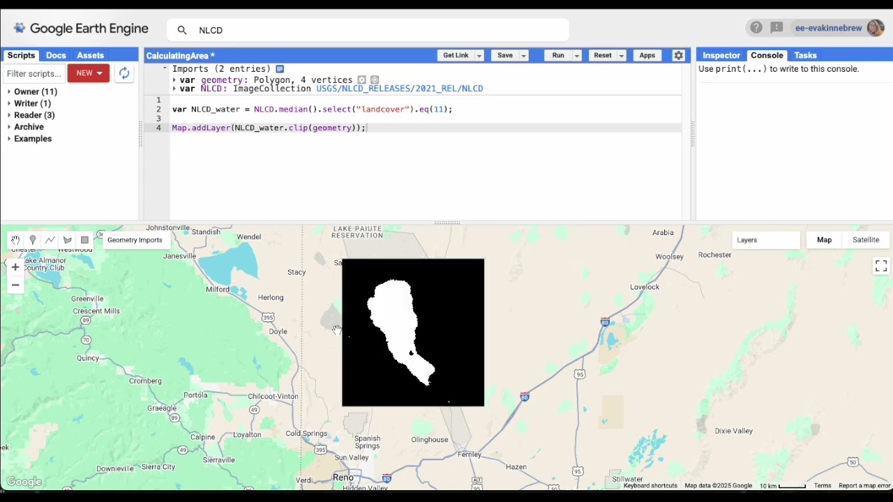 How to calculate the area of a raster class in Google Earth Engine