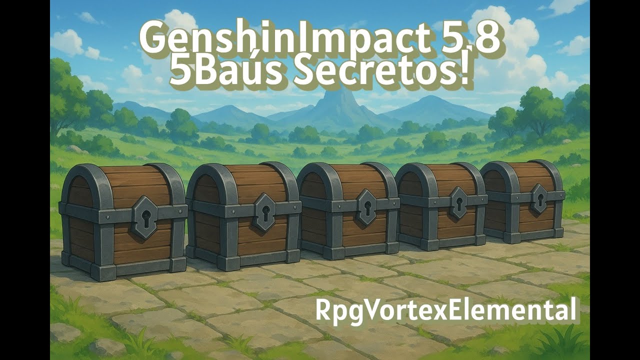 Genshin Impact versão 5.8 -  5 Baús Secretos Bem Escondidos. 5 Secret Chests 5.8