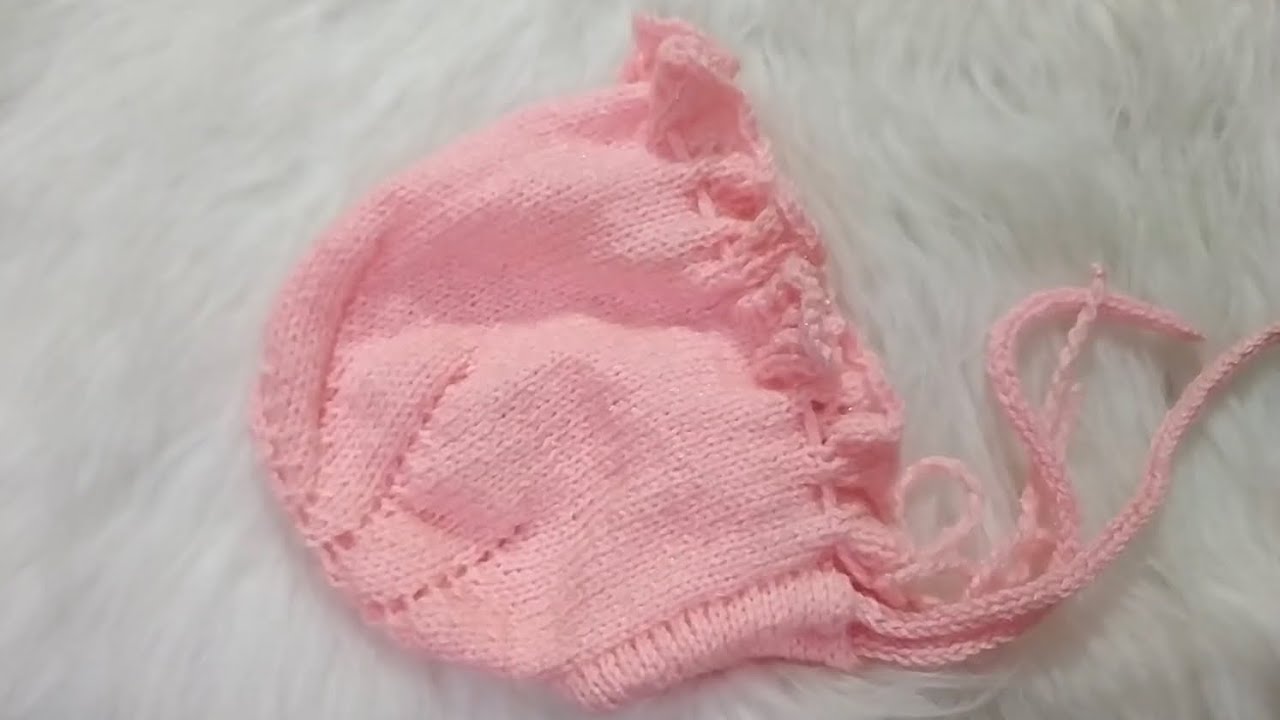 Baby Cap with frill for (0-6 months)  //Bachchon ki Jhalar wali topi//