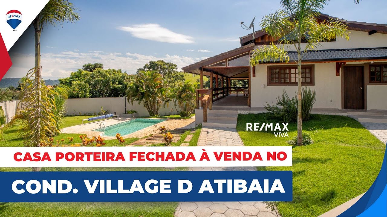 Vista linda, piscina, muito espaço e PORTEIRA FECHADA no Cond. Village D Atibaia - Atibaia/SP