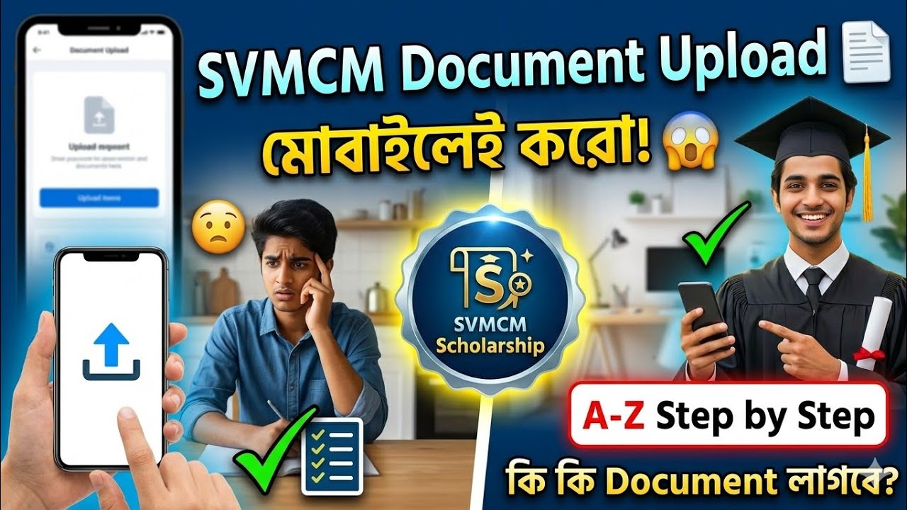 SVMCM Scholarship Document Upload Process | Mobile e Step by Step A to Z | SVMCM Apply Guide Bengali