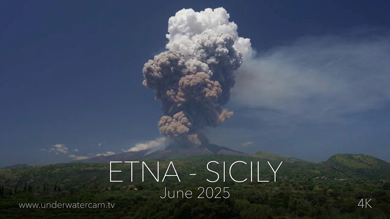 Impressive and Surprising Eruption of Mt. Etna in Sicily - Italy, June 2025. 4k