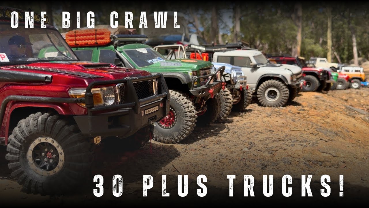 Big Group RC Crawl at Mount Sugarloaf! 30 + Trucks! NCRC, SWSRC,  Trail Pigs RC, Parramatta Lake RC