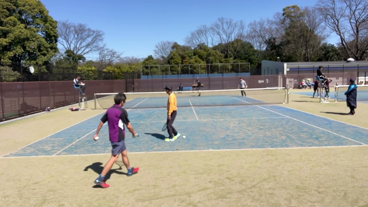 R7年度多摩市齋藤杯45男子予選リーグ、玉橋・小澤(稲城市民・睦実クラブ)1-④前田・小竹(府中クラブ・富士通)