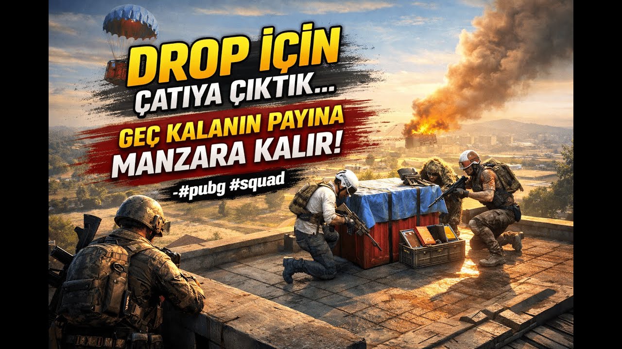 DROP İÇİN ÇATIYA ÇIKTIK… GEÇ KALANIN PAYINA MANZARA KALIR! - #pubg #squad