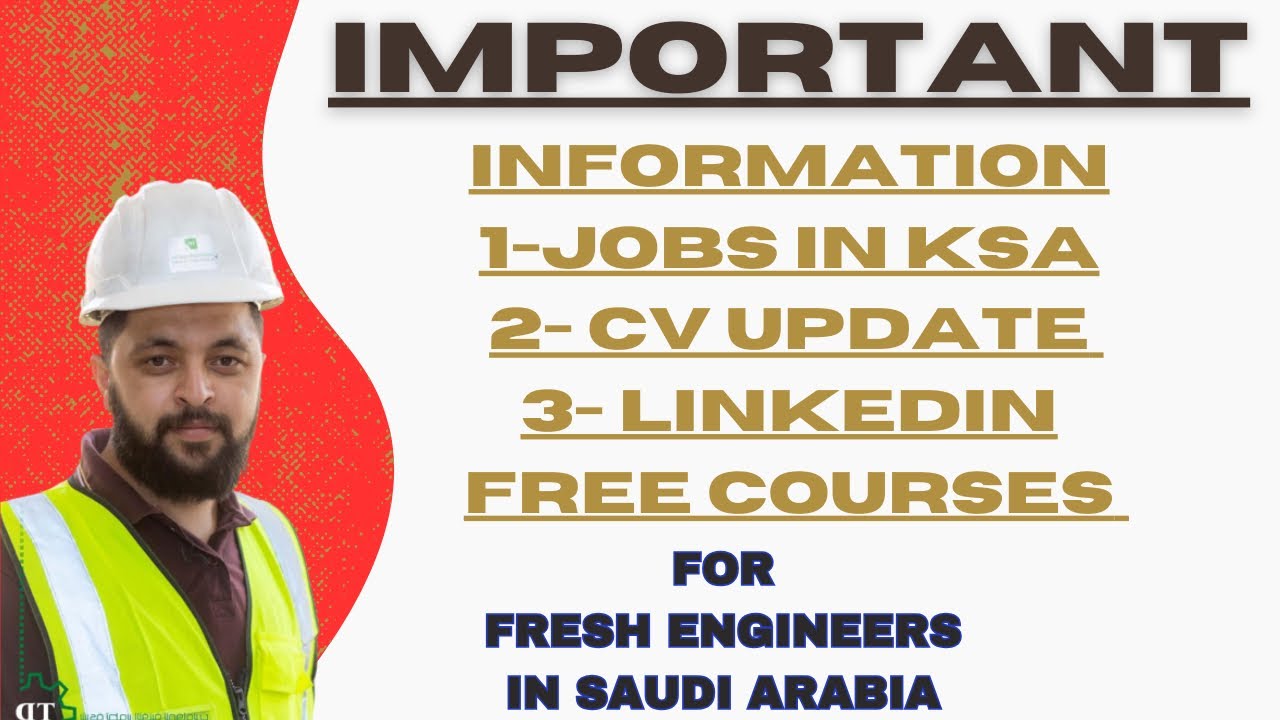 Engineering Jobs in Saudi Arabia | NEOM Projects | LinkedIn Free Courses | Updating CV for jobs.