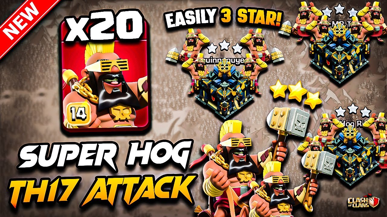 Best Th17 Attack Strategy With SUPER HOG RIDER 2025 (Town Hall 17) | Th17 Super Hog Rider Attack COC