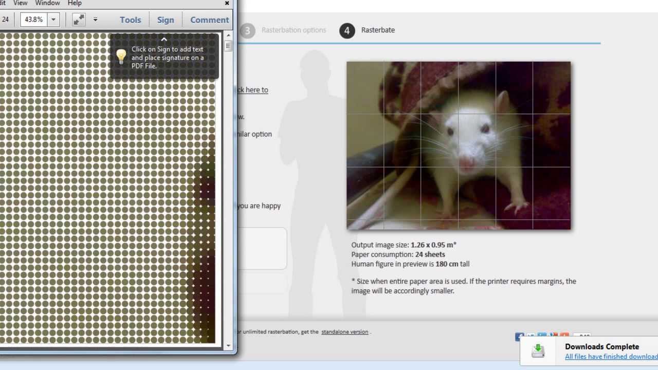 Convert Small Photos into Large Images using Rasterization