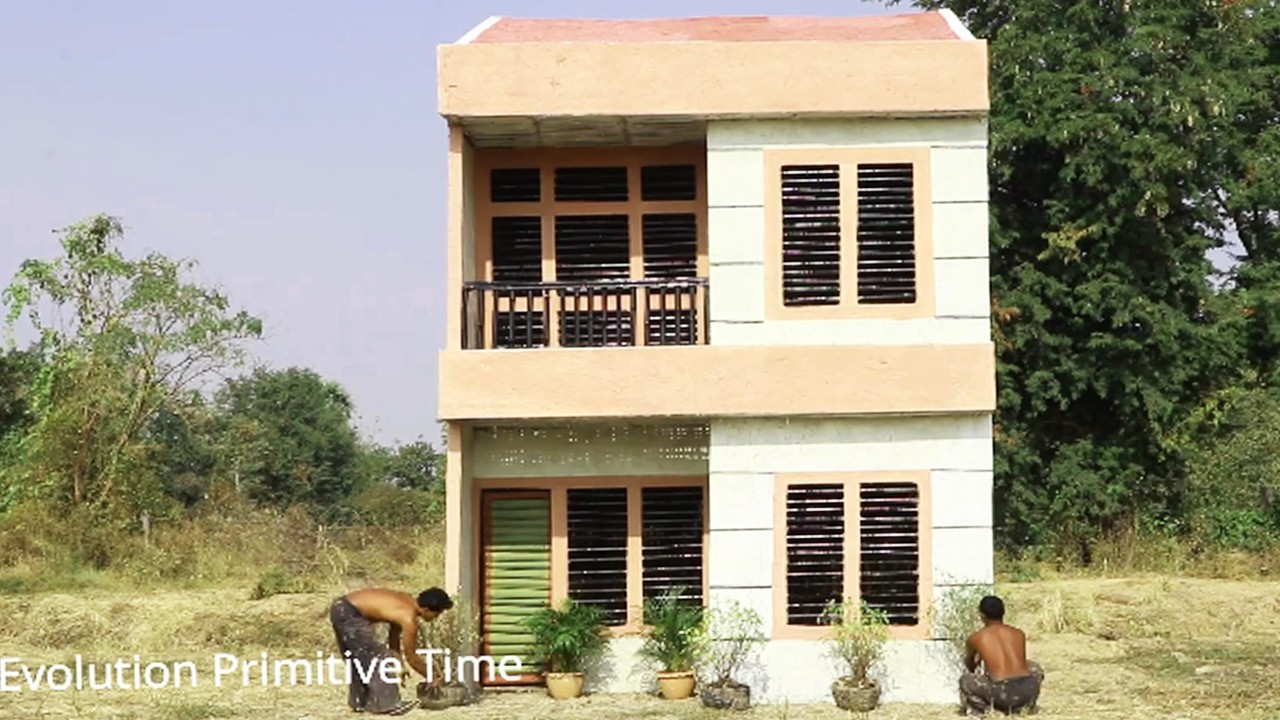 [Full Video] Building Creative A Modern 2-Story Mud Villa House By Ancient Skills