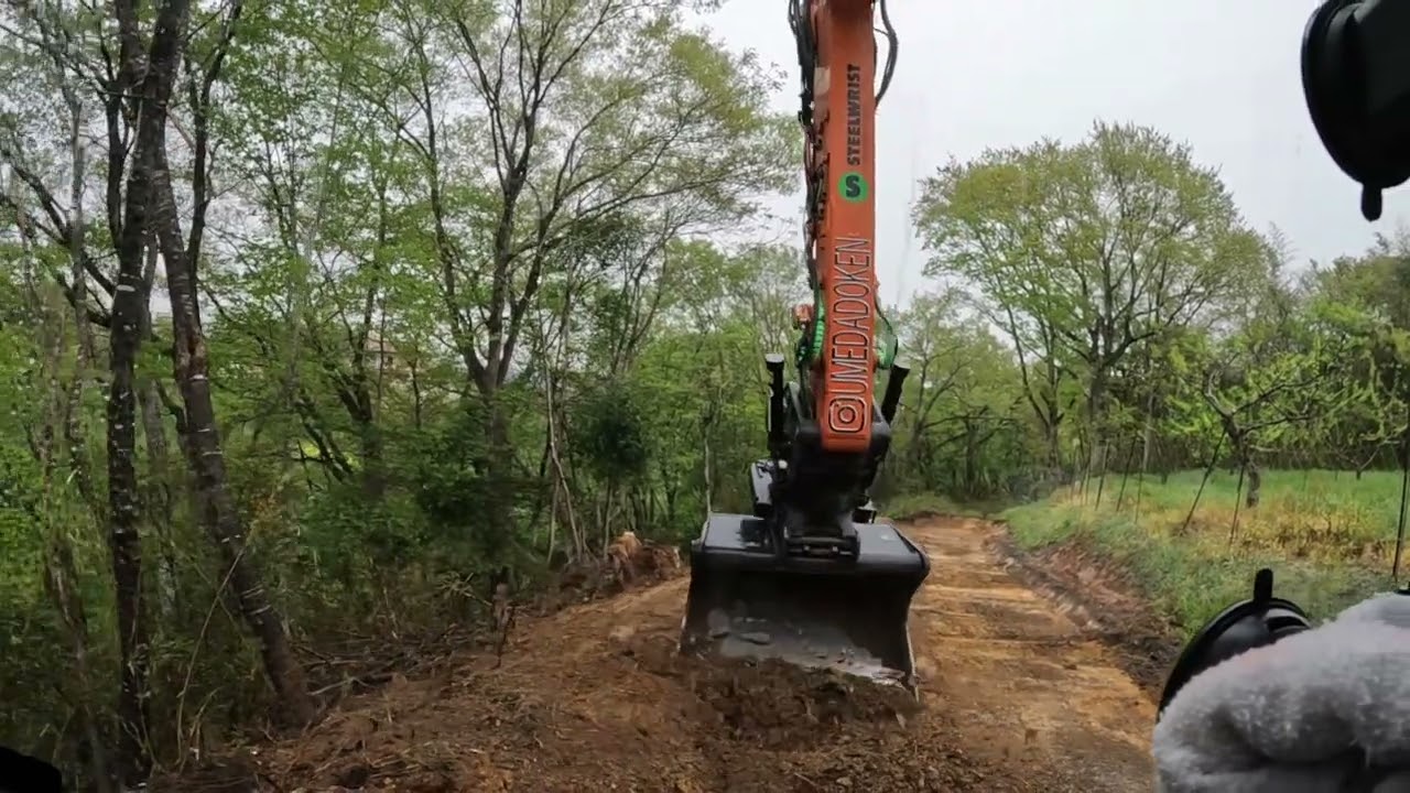 チルトローテータですき取り＋法面整形作業(オペレーター目線👀)