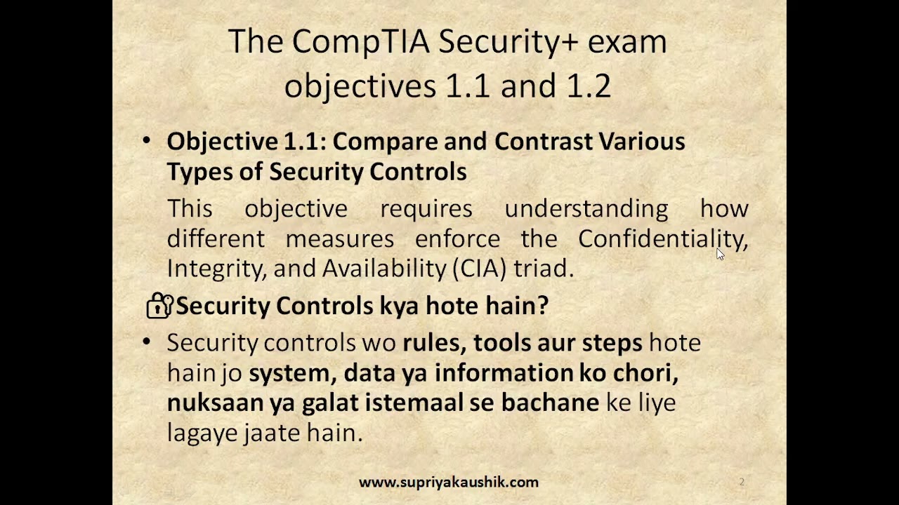 CompTIA Security+ exam objectives 1.1 Day2