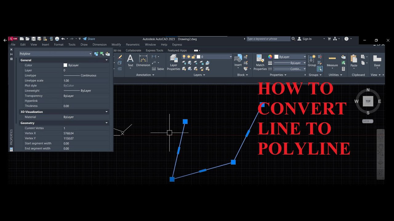 2 - HOW TO CONVERT LINES TO ONE POLYLINE IN AUTOCAD 2023