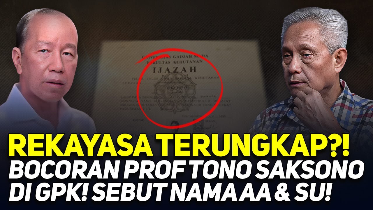 REKAYASA TERUNGKAP?! BOCORAN PROF TONO SAKSONO DI GPK! SEBUT NAMA AA & SU!