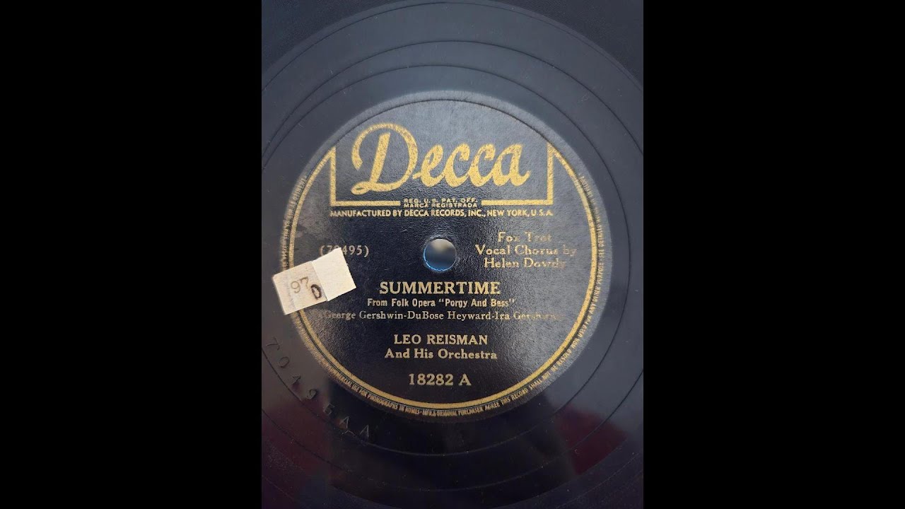 78 RPM: Leo Reisman with Helen Dowdy - Summertime