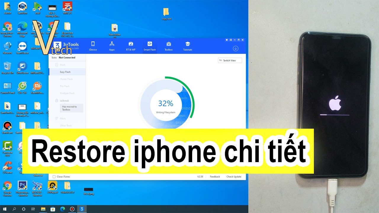 Hướng dẫn Restore iphone 11 Pro Max bằng 3Utools - Vtech.