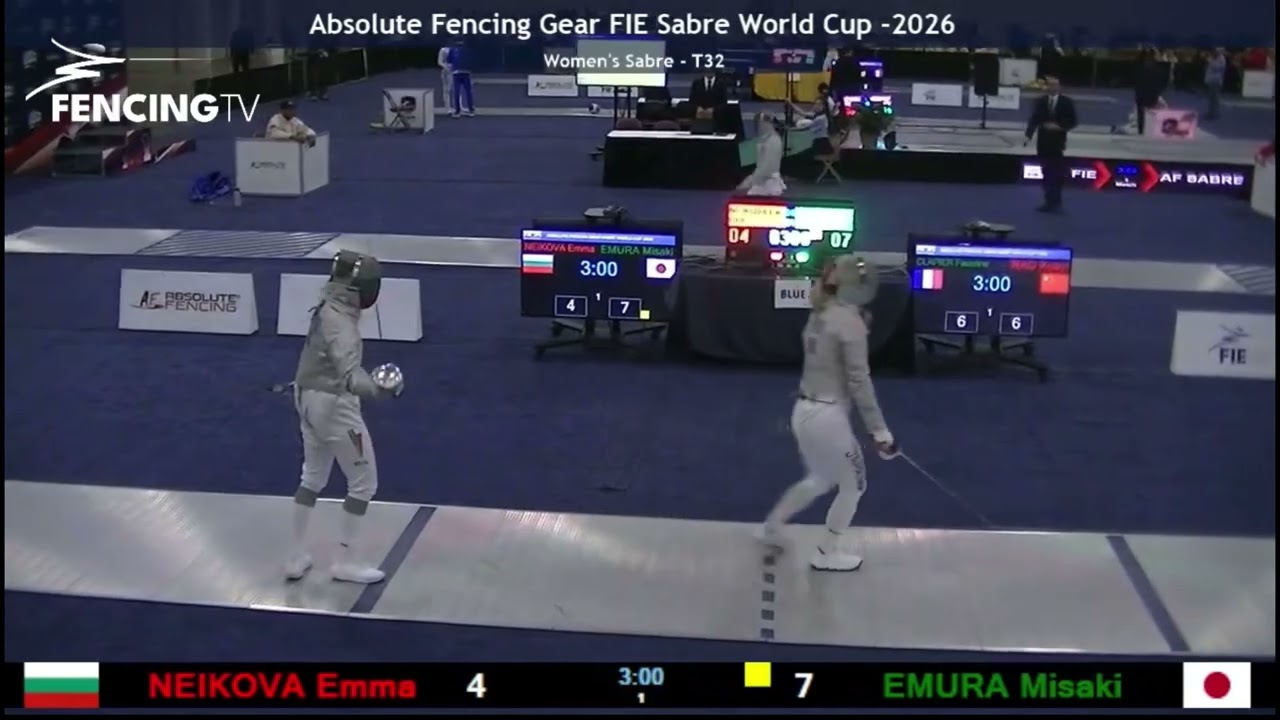 2026.1.24 🇺🇸Absolute Fencing Gear Women Sabre WC-T32 NEIKOVA Emma (BUL) vs EMURA Misaki (JPN)